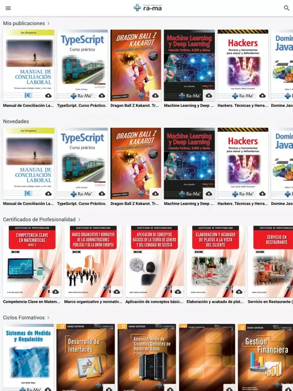 Grupo Editorial RA-MA iPad 应用截图