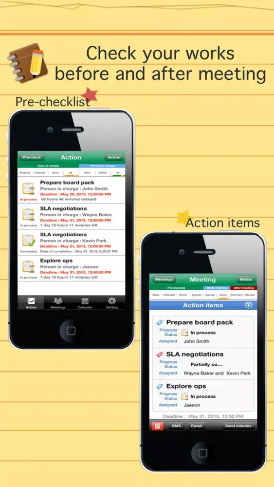 Smart meeting minutes Basic - Schedule check list Screenshots