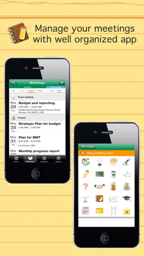 Smart meeting minutes Basic - Schedule check list Screenshots
