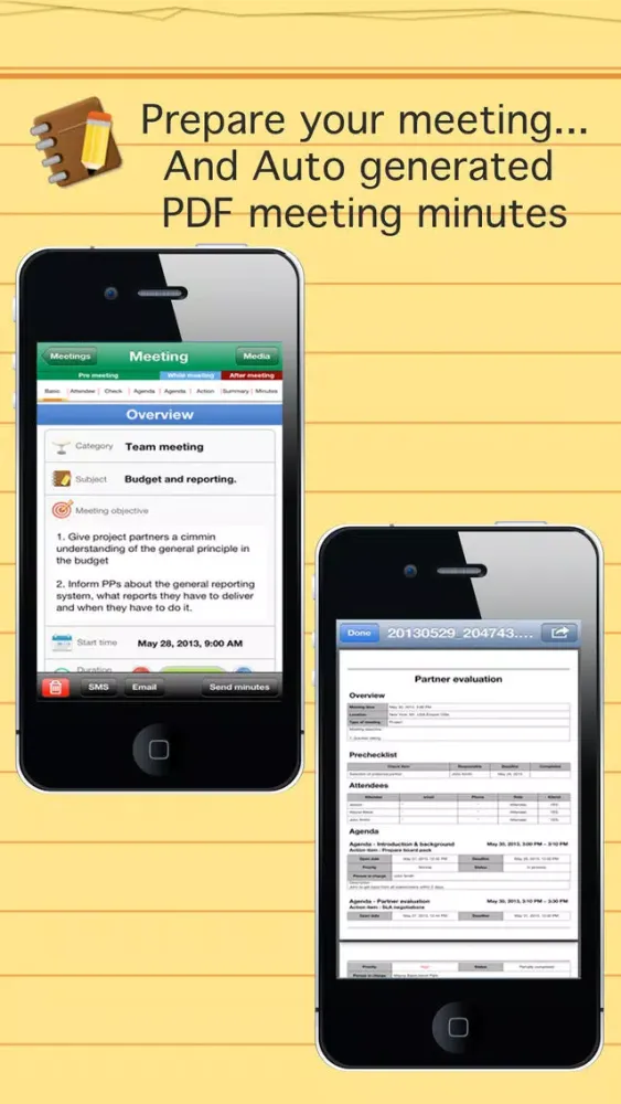 Smart meeting minutes Basic - Schedule check list Screenshots