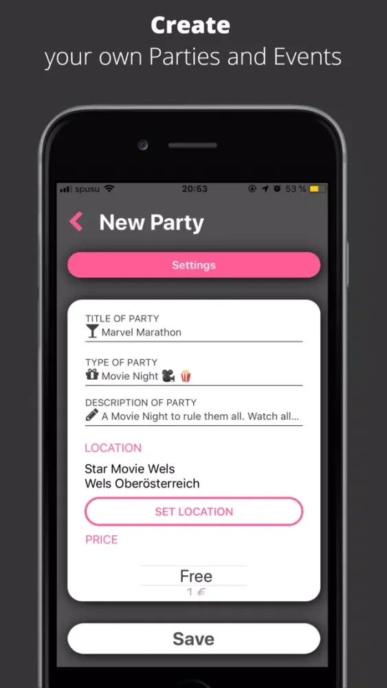 Zrzuty ekranu PartyTime: Party Planner