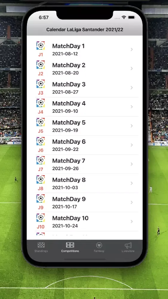 Tangkapan layar La Liga Football Scores