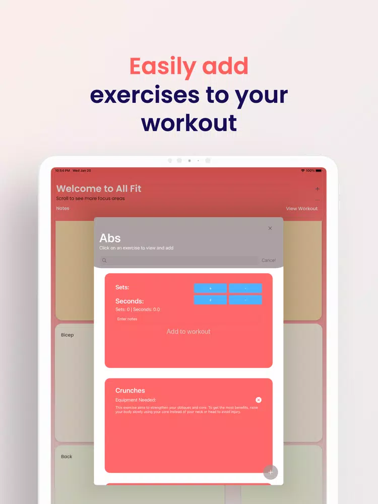 All Fit iPad  Ekran Görüntüleri