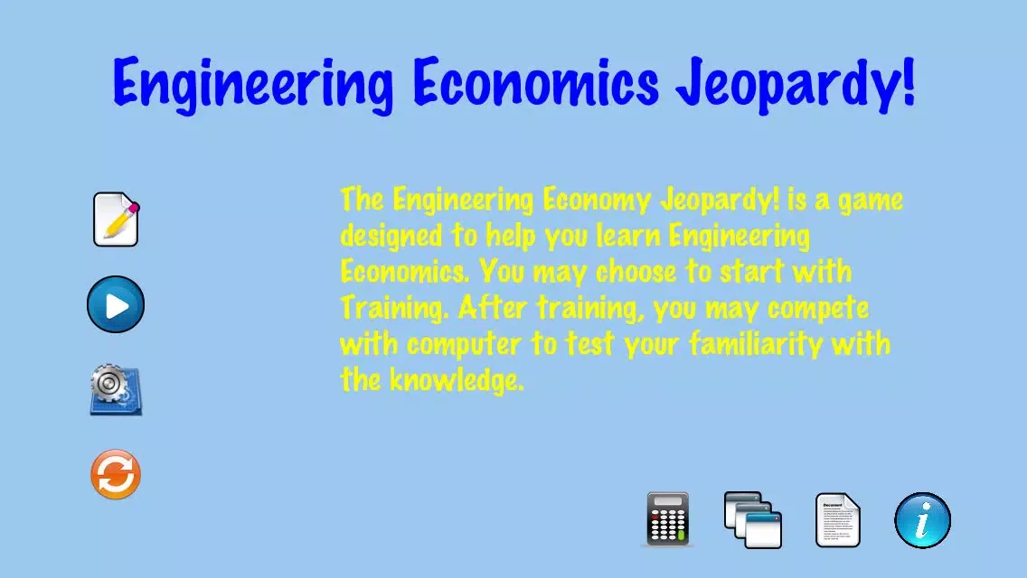 Engineering Economics Jeopardy! स्क्रीनशॉट