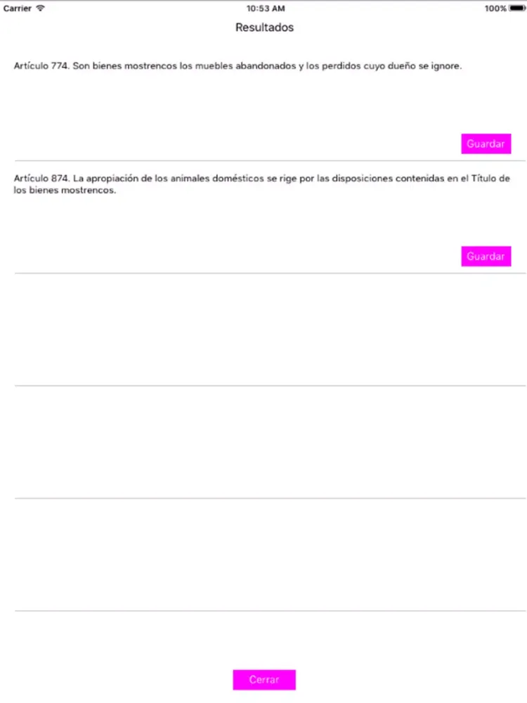 Codigo Civil Federal iPad 應用截圖