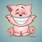 Sticker me: Funny Pink Cat