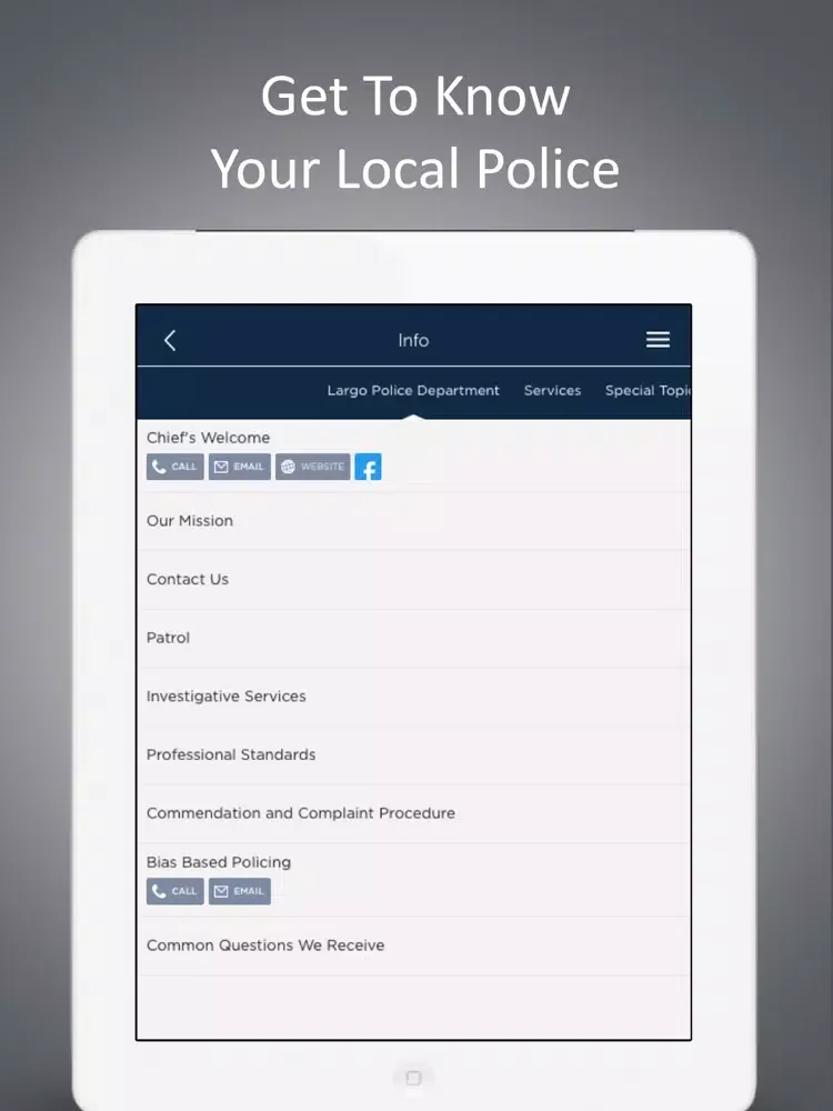 Zrzuty ekranu Largo Police iPad 