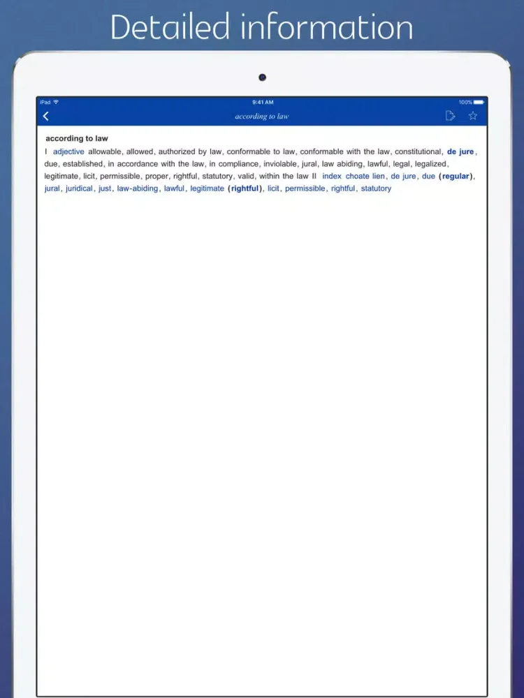 Ảnh chụp màn hình của Law Dictionary - combined version iPad 