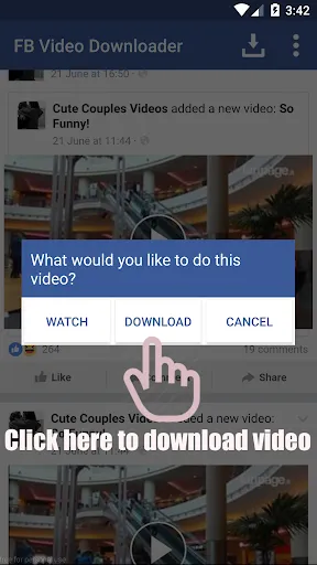 Ảnh chụp màn hình của Video Downloader for Facebook