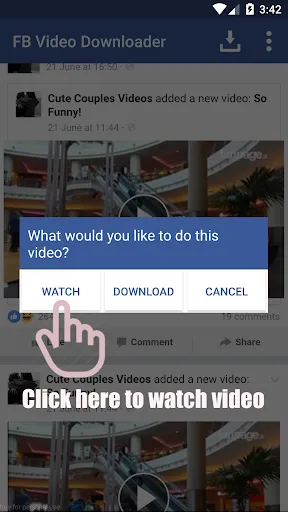 Ảnh chụp màn hình của Video Downloader for Facebook