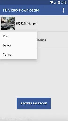Ảnh chụp màn hình của Video Downloader for Facebook