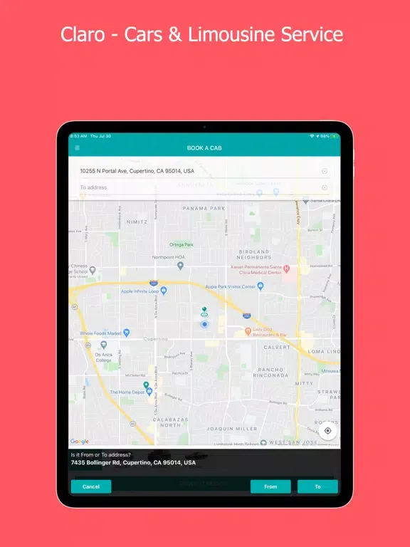 Claro Taxi iPad  Screenshots