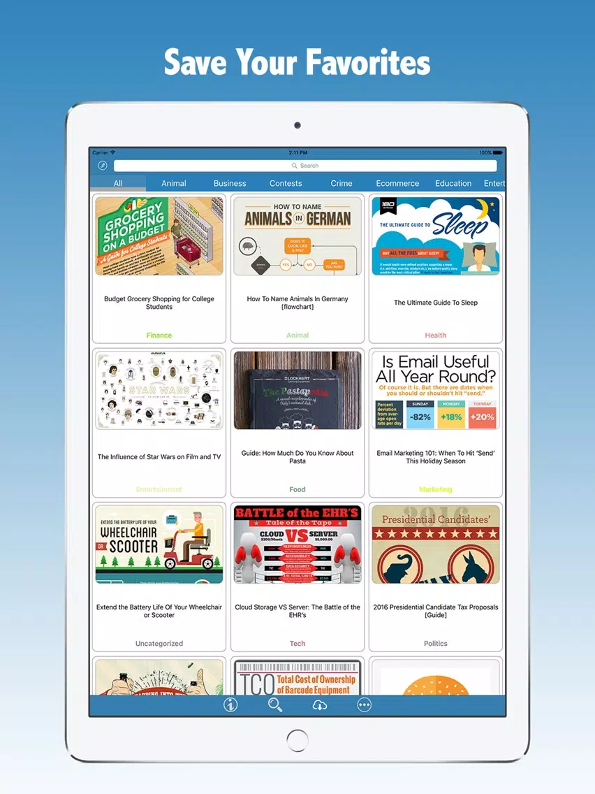 Capturas de pantalla de Daily Infographic iPad 