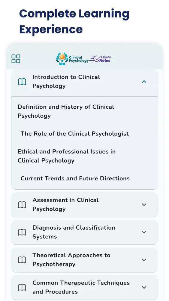 Clinical Psychology Screenshots