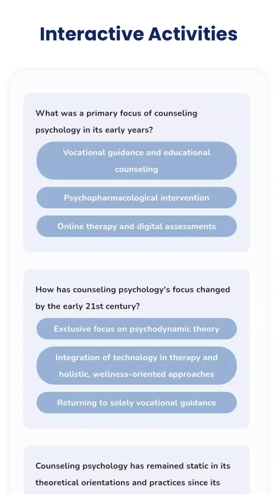 Counseling Psychology سکرین شاٹس