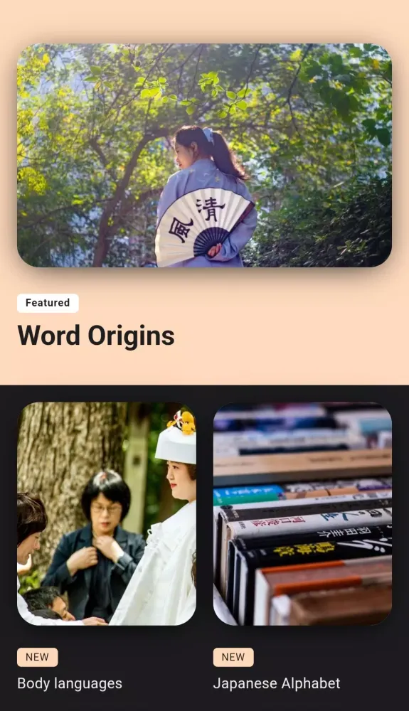 Capturas de tela do Learn Japanese