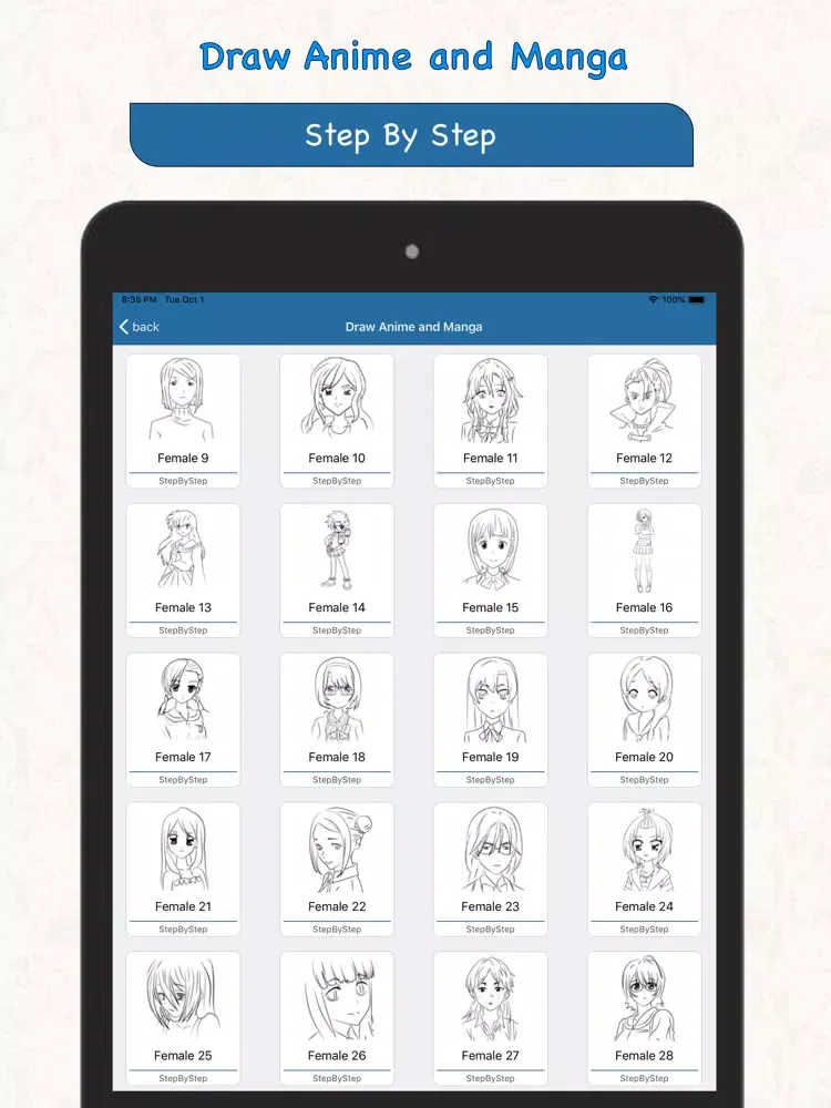 Ảnh chụp màn hình của Draw Anime and Manga iPad 