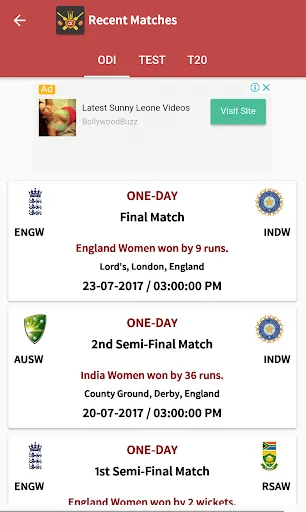 Cricket Live Line スクリーンショット