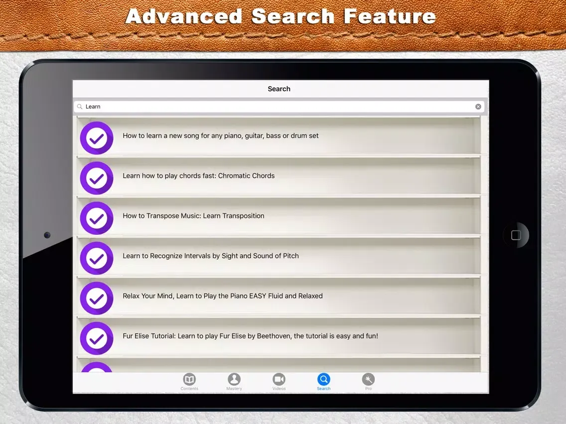 Ảnh chụp màn hình của iLearnPiano iPad 