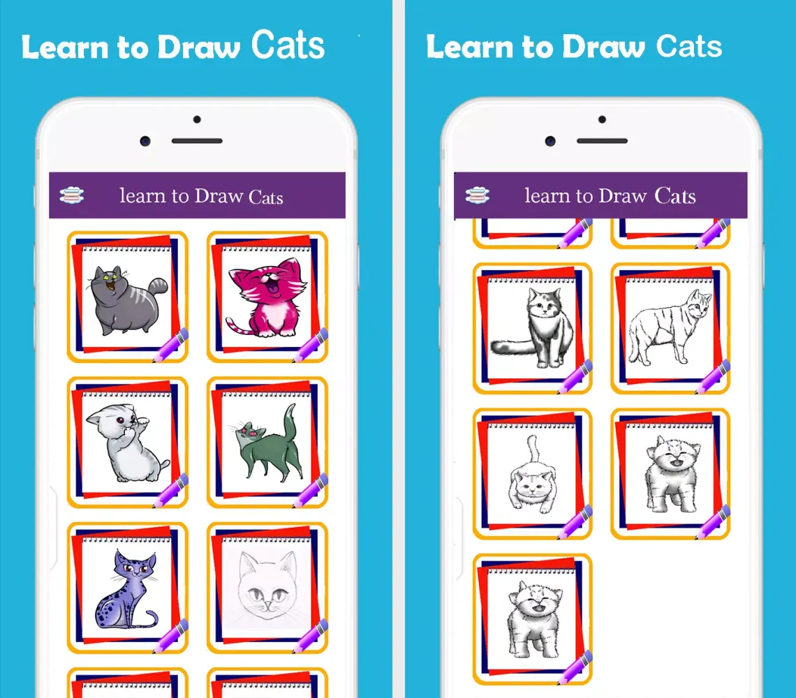 تصاویر How to Draw Cat and Dog Step by Step - FREE 2020