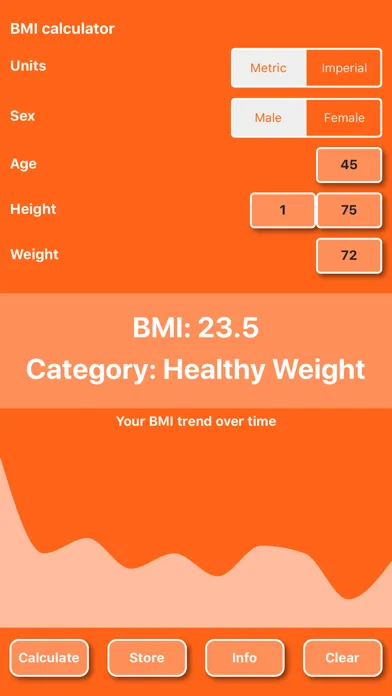 Ảnh chụp màn hình của BMI Calc - Body Mass Index