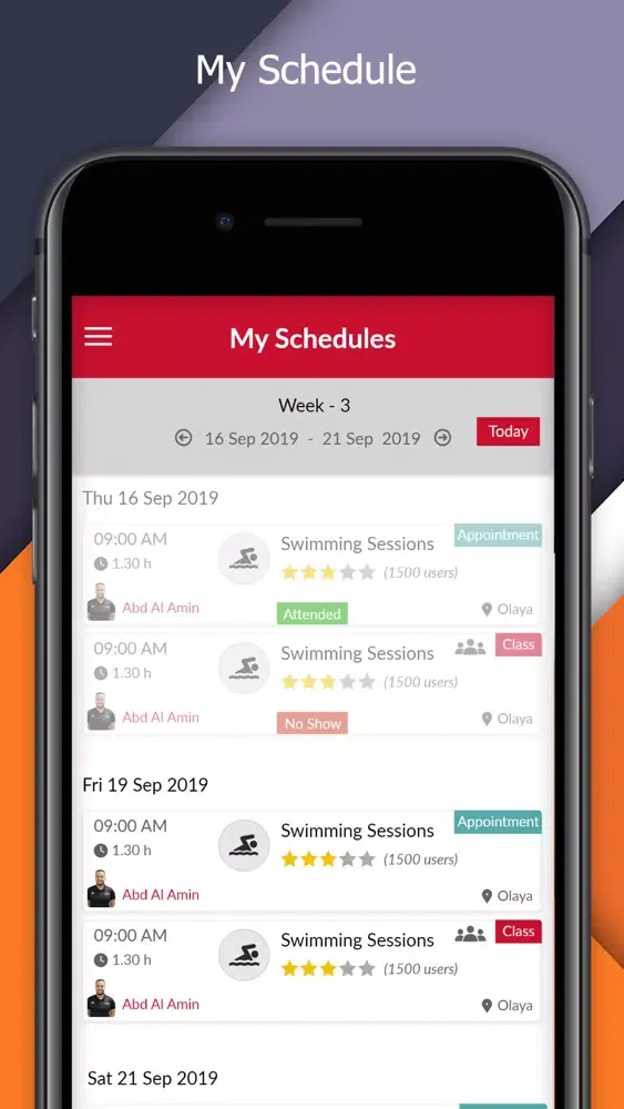 Скриншоты FitnessTime App