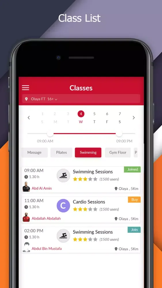 Скриншоты FitnessTime App