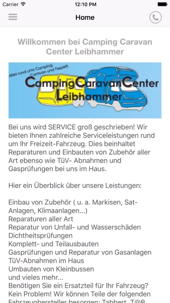 Zrzuty ekranu Camping Caravan Center Leibhammer GmbH