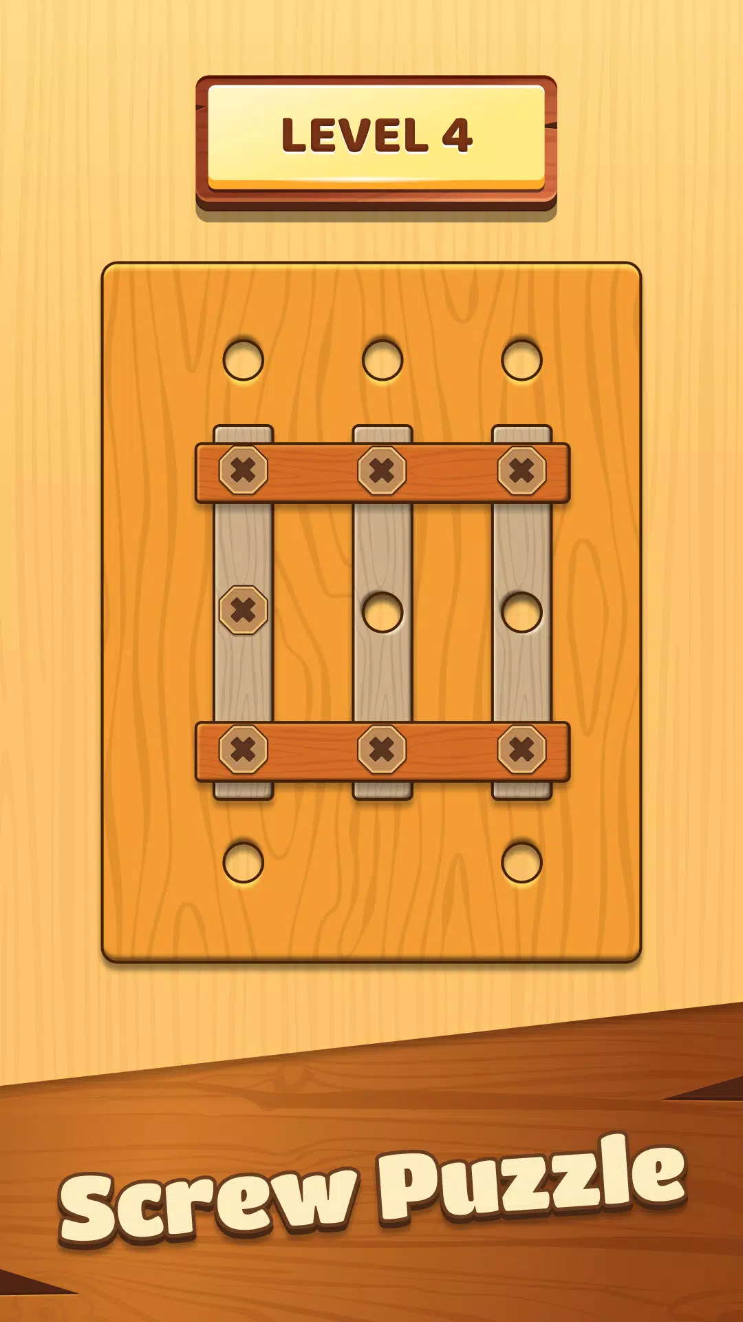 Unscrew Wood Nut & Bolt Puzzle Screenshots