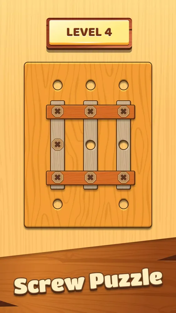 Unscrew Wood Nut & Bolt Puzzle Screenshots