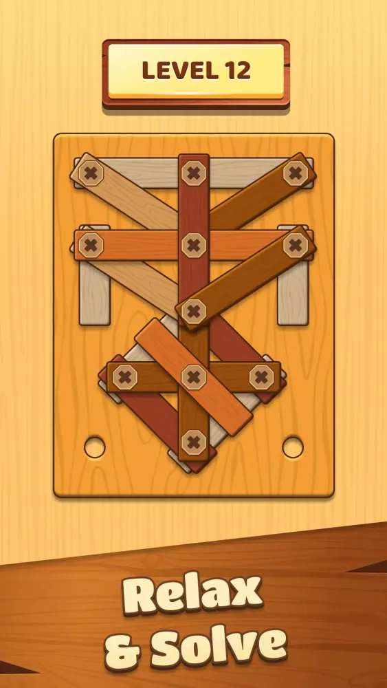 Unscrew Wood Nut & Bolt Puzzle Screenshots