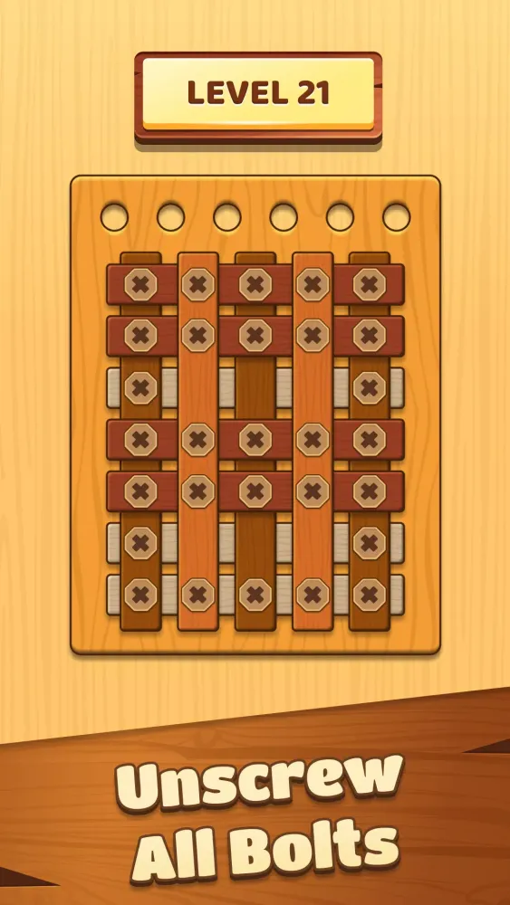 Unscrew Wood Nut & Bolt Puzzle Screenshots