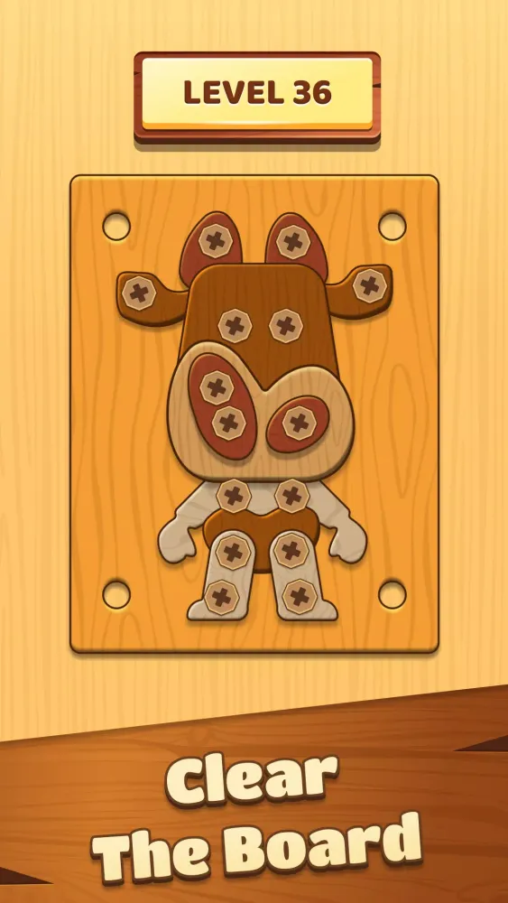 Unscrew Wood Nut & Bolt Puzzle Screenshots