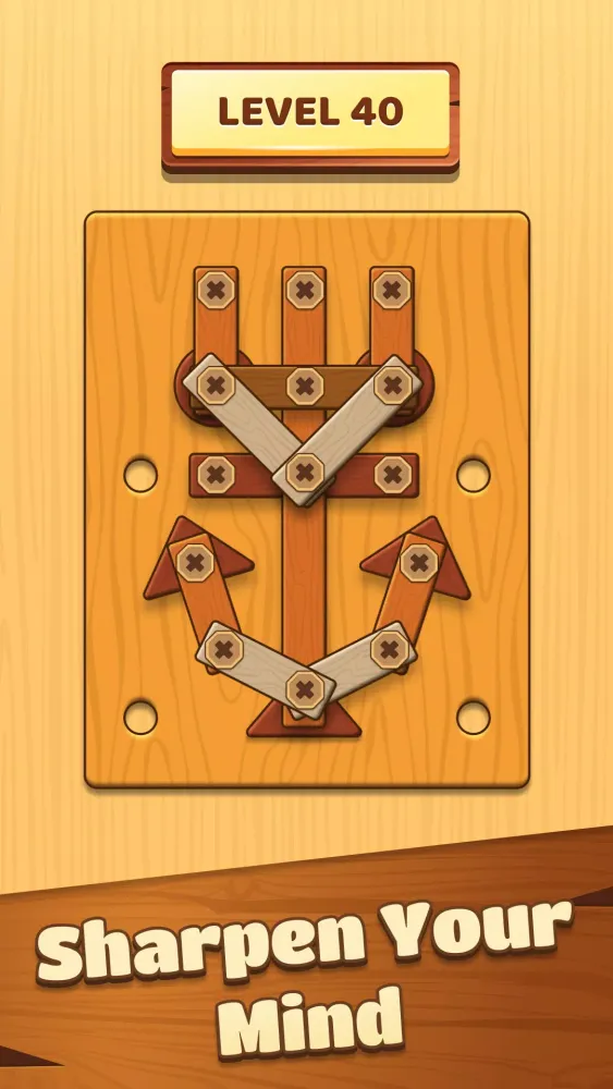 Unscrew Wood Nut & Bolt Puzzle Screenshots