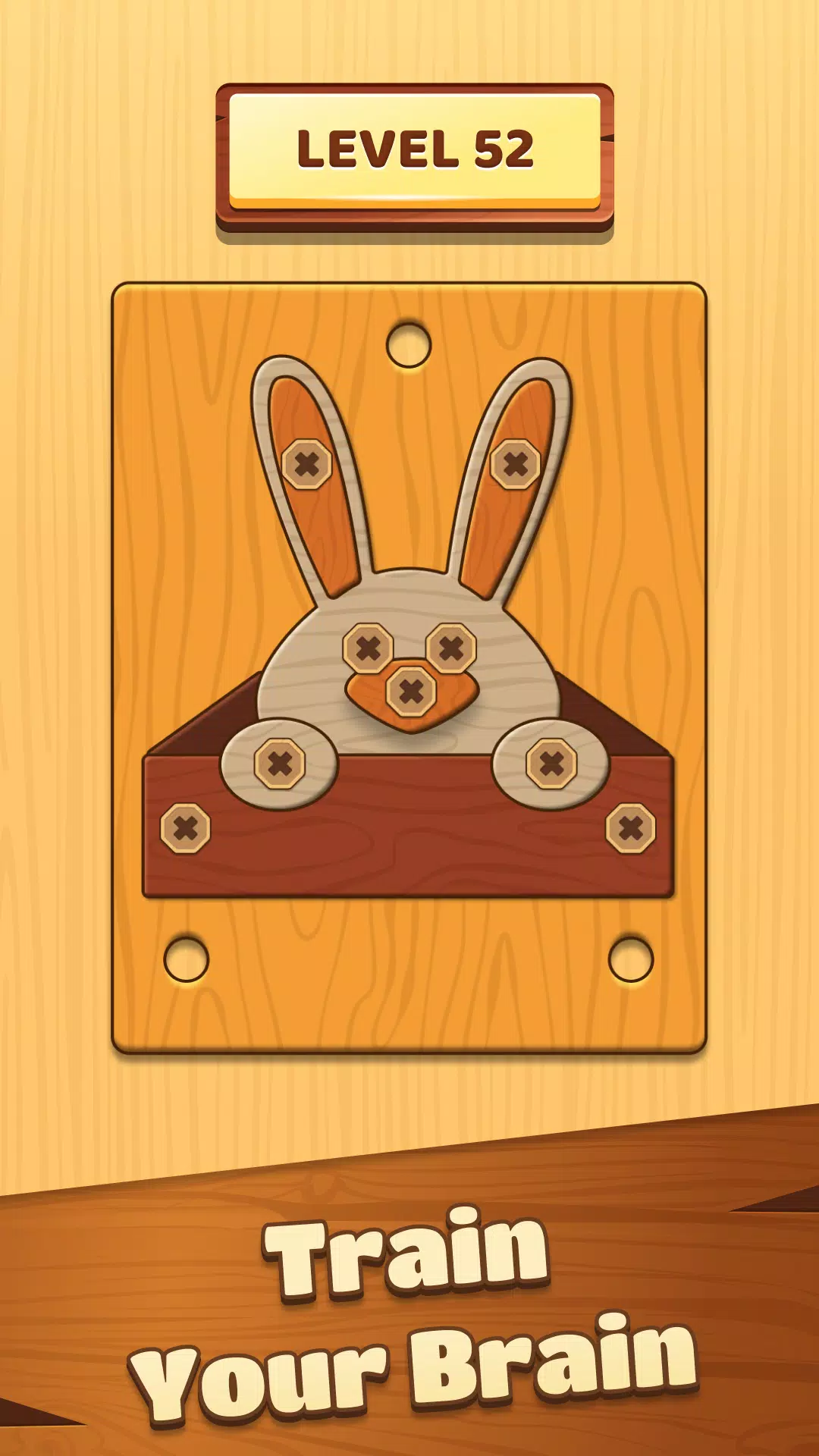 Unscrew Wood Nut & Bolt Puzzle Screenshots
