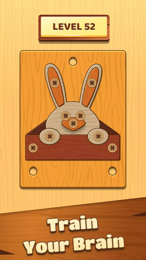 Unscrew Wood Nut & Bolt Puzzle Screenshots