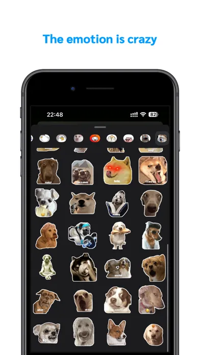 Capturas de tela do Dog meme sticker