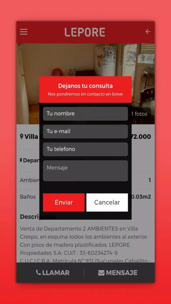 Capturas de pantalla de LEPORE Propiedades