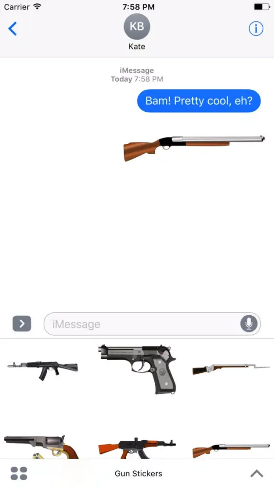 Capturas de tela do Gun Stickers - Bam!!