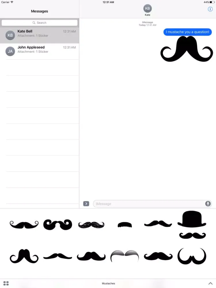 تصاویر Crazy Mustache Stickers iPad 