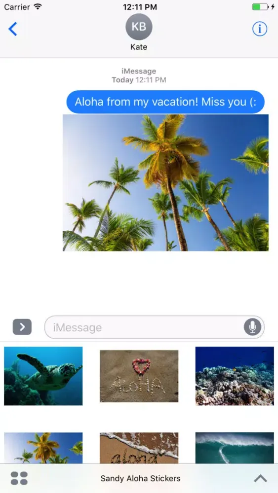 Ảnh chụp màn hình của Sandy Aloha Stickers