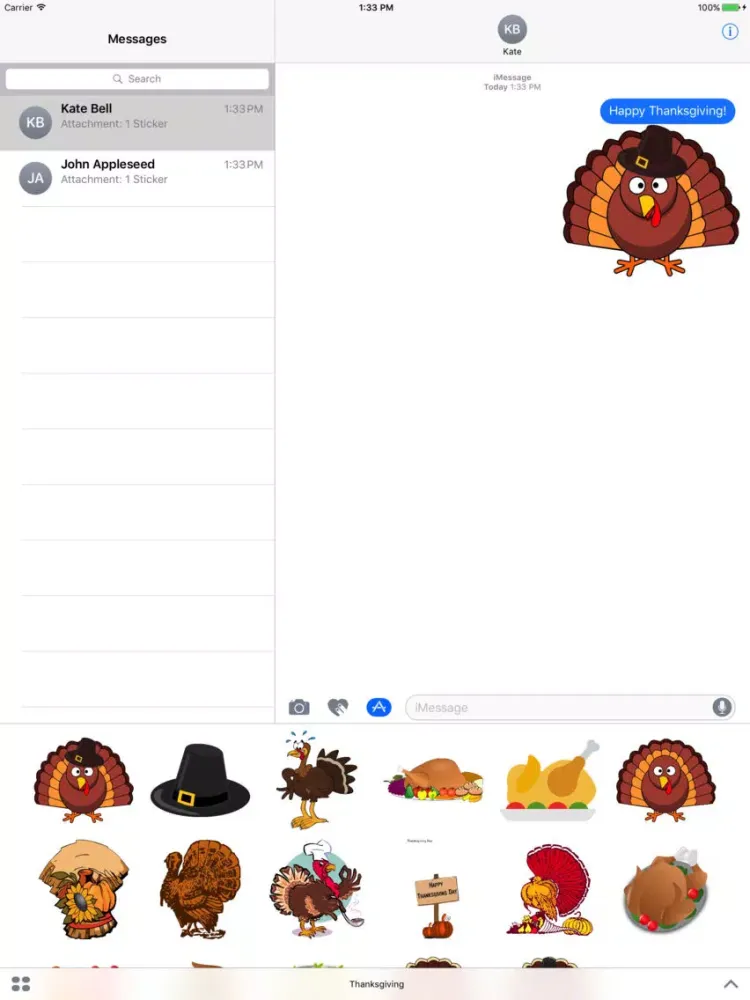 Thanksgiving Turkey Stickers iPad  Screenshots