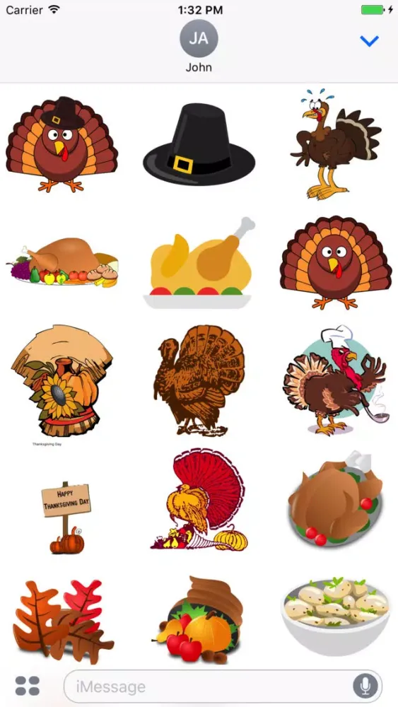Thanksgiving Turkey Stickers Screenshots