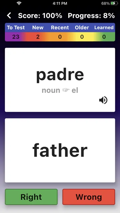 Learn Spanish Words Flashcards Screenshots