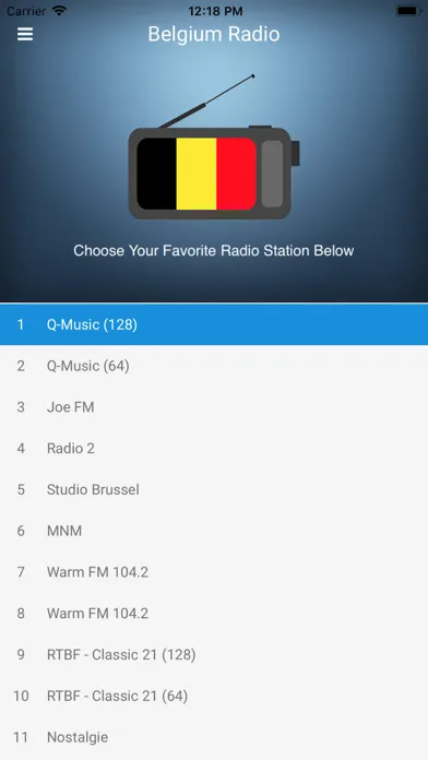 ภาพหน้าจอของ Belgium Radio Station: Belgian