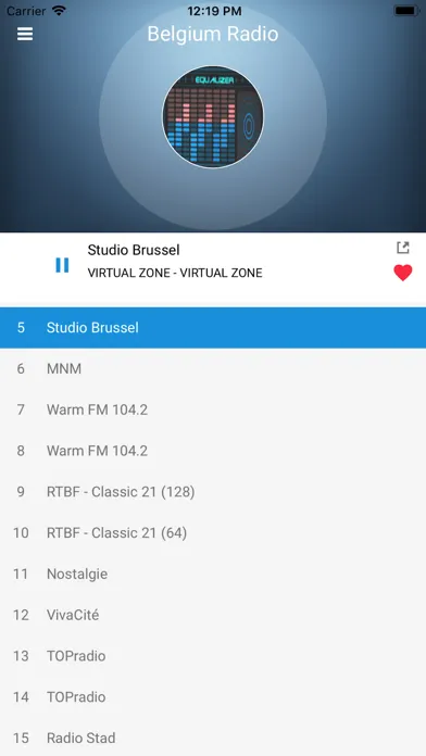 ภาพหน้าจอของ Belgium Radio Station: Belgian