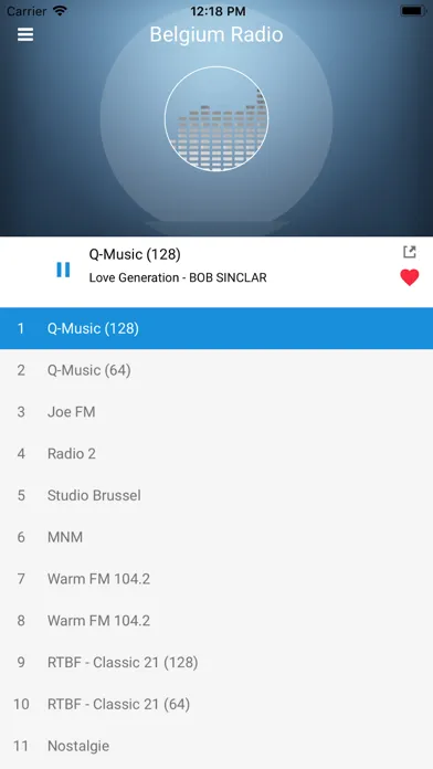 ภาพหน้าจอของ Belgium Radio Station: Belgian