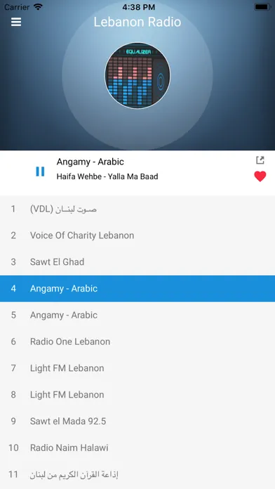 Capturas de tela do Lebanon Radio Station:Lebanese