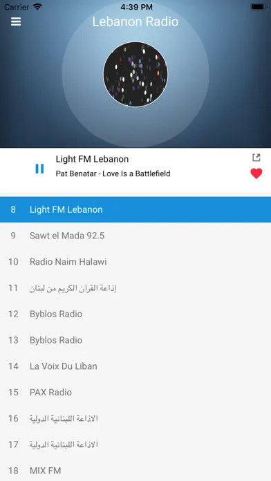 Capturas de tela do Lebanon Radio Station:Lebanese