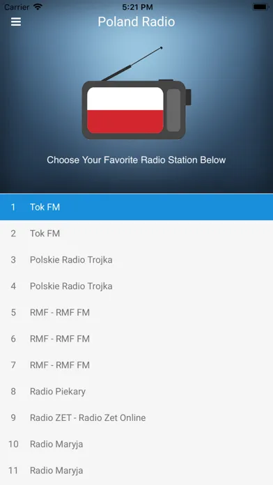 Tangkapan skrin Poland Radio Station Polish FM